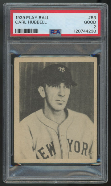 1939 Play Ball Carl Hubbell #53 PSA 2