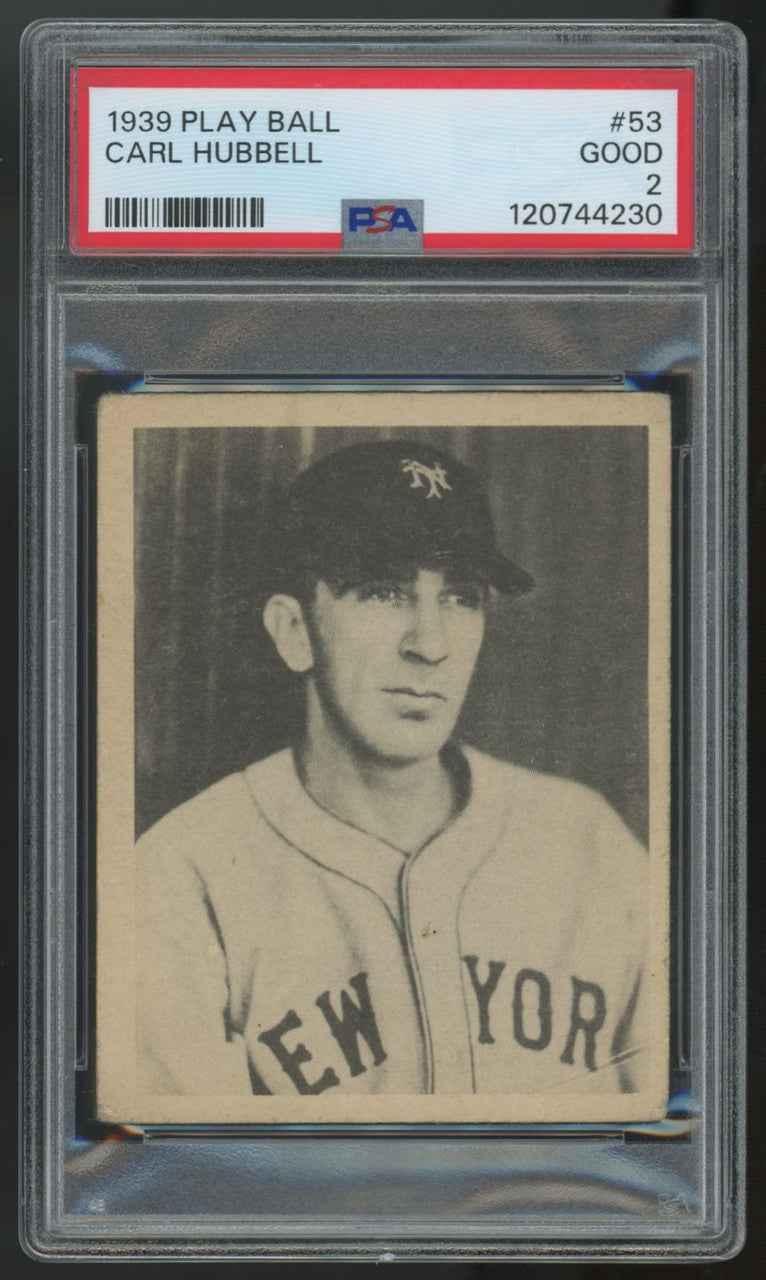1939 Play Ball Carl Hubbell #53 PSA 2