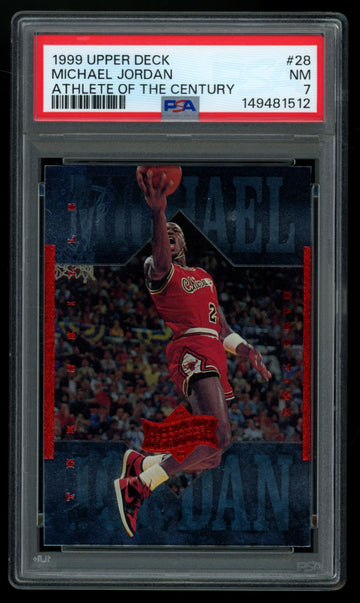 1999-00 Upper Deck Michael Jordan Athlete Of The Century #28 PSA 7
