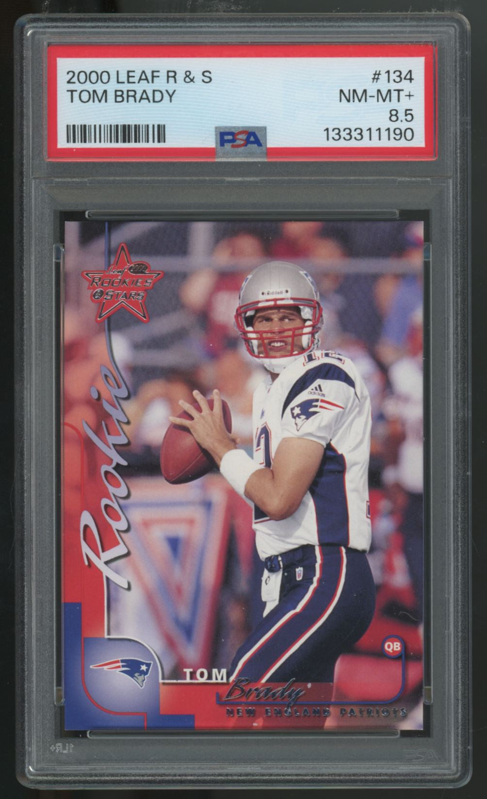 2000 Leaf Rookies & Stars Tom Brady RC /1000 #134 PSA 8.5