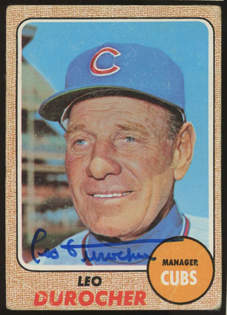 1968 Topps Leo Durocher #321 Signed Autographed Card JSA
