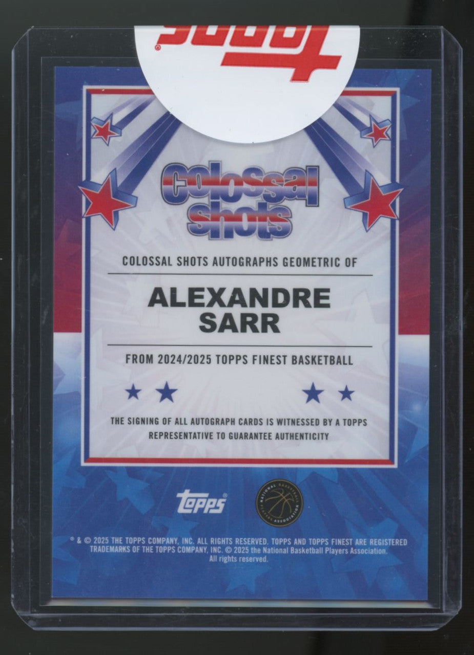 2024-25 Topps Finest Alexandre Sarr Geometric Colossal Shots Auto #BSA-AS