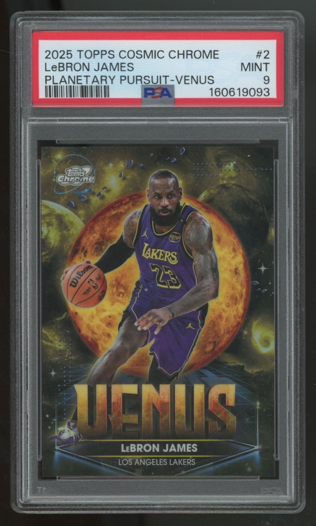 2025-26 Topps Chrome Cosmic LeBron James Planetary Pursuit Venus SSP PSA 9