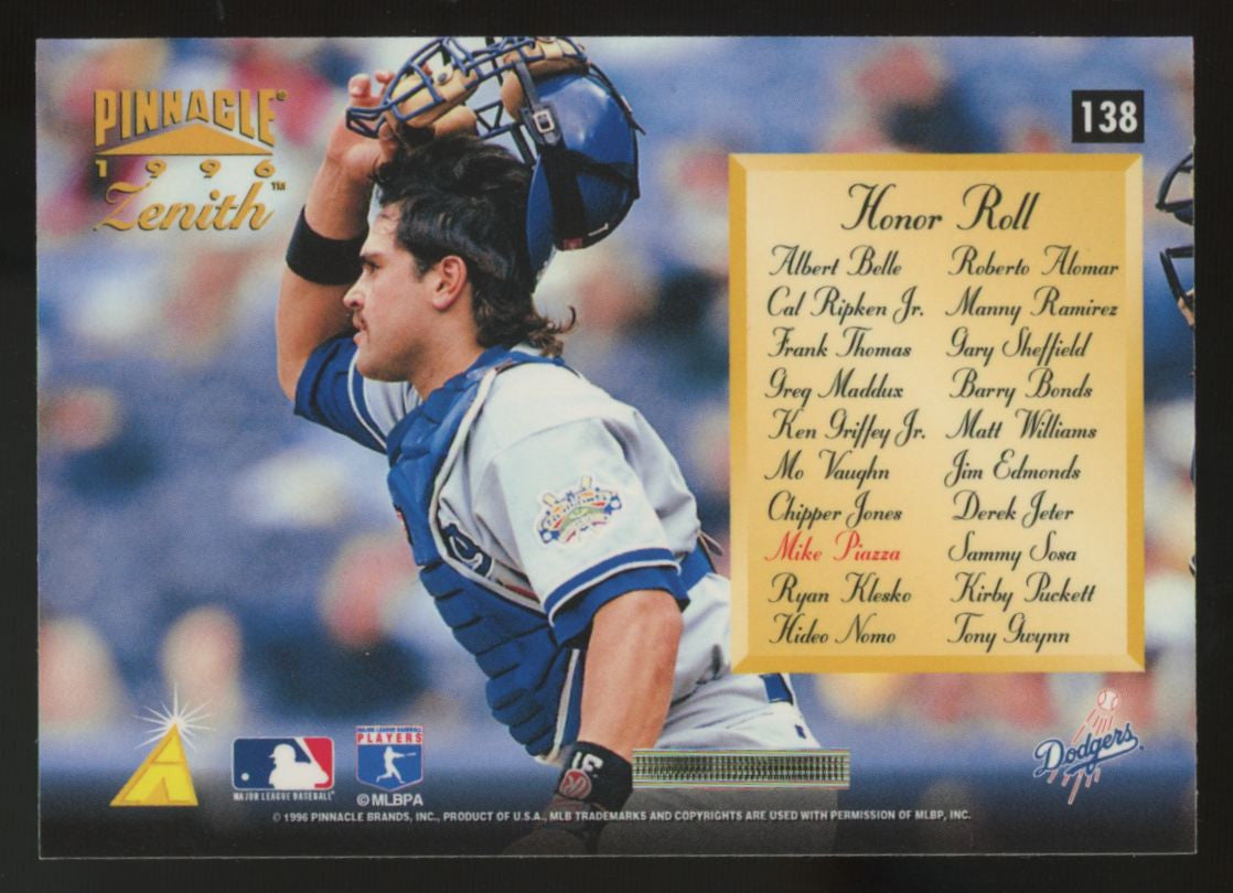 1996 Pinnacle Zenith Mike Piazza Honor Roll Artist's Proof #138