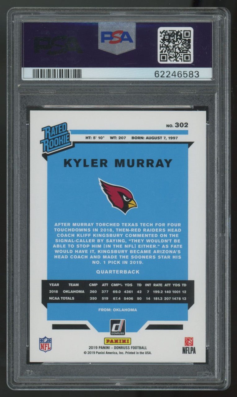 2019 Panini Donruss Kyler Murray RC Rated Rookie #302 PSA 10 *583