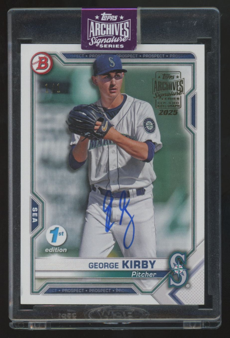 2025 Topps Archives Signature Series George Kirby 1st Edition Auto 1/1 #BFE-117