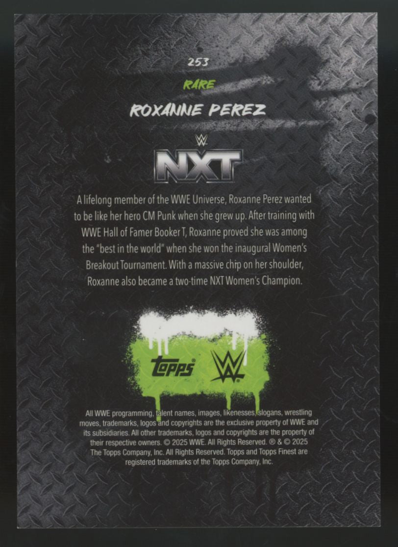 2025 Topps Finest WWE Roxanne Perez Rare Gold Refractor /20 #253