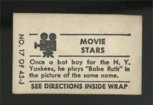 1948 Topps Magic William Bendix Movie Stars #17 G/VG