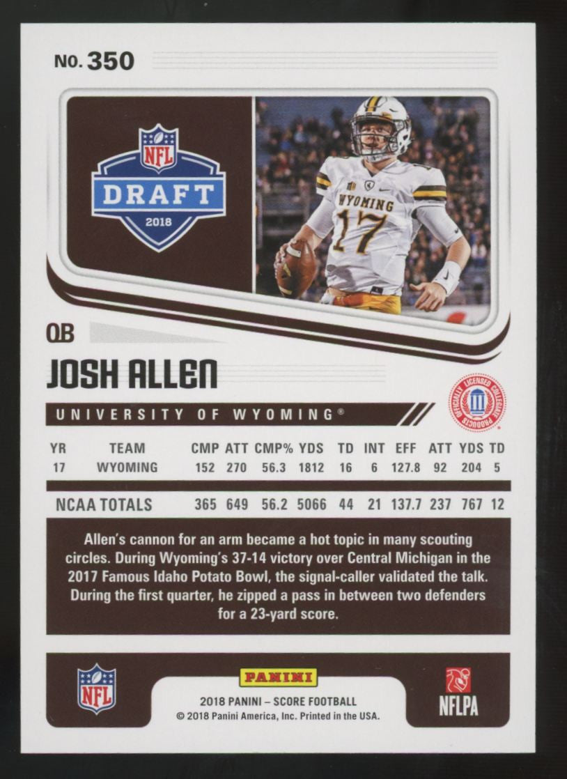 2018 Panini Score Josh Allen RC #350