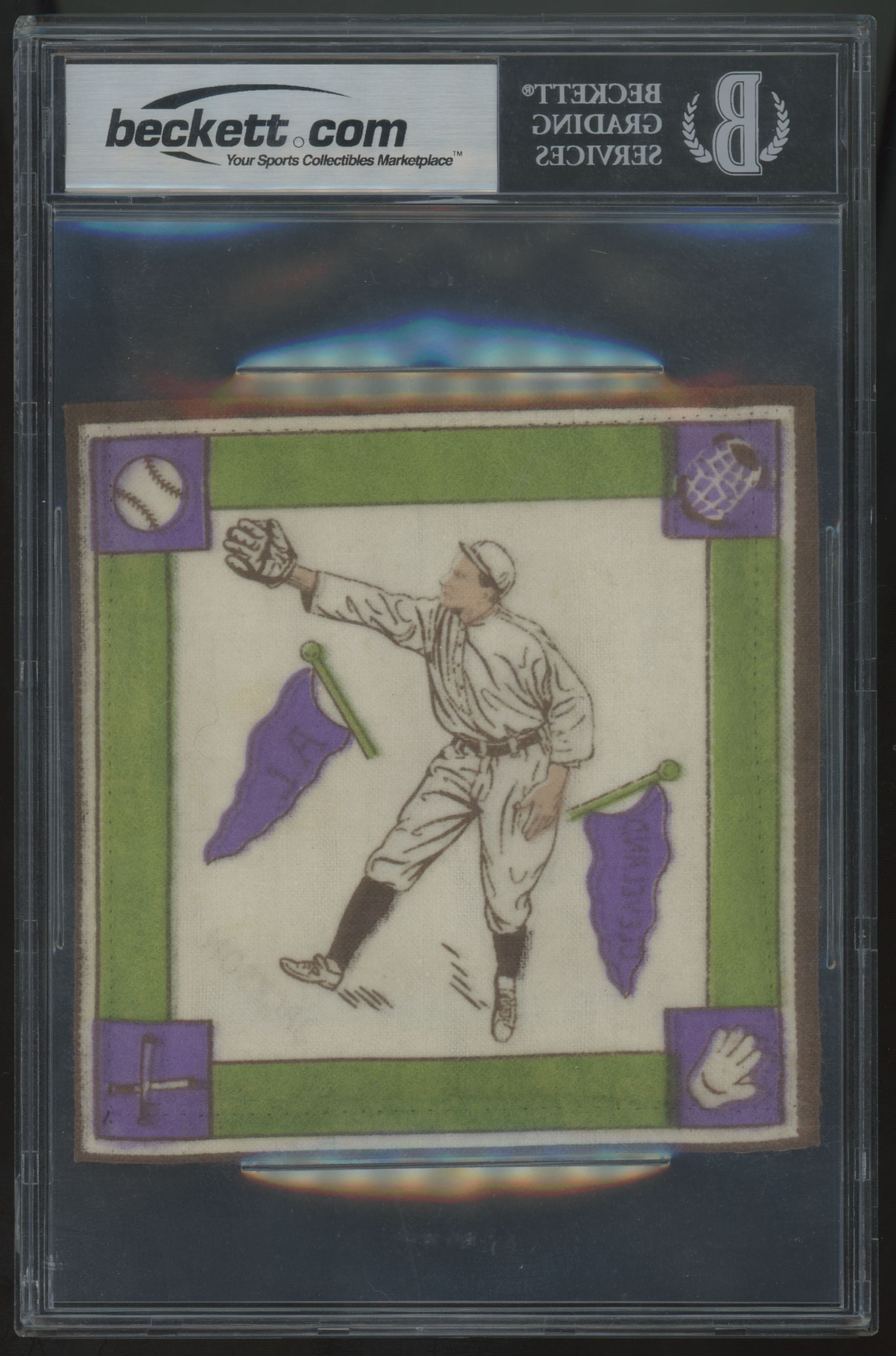 1914 B18 Blankets Shoeless Joe Jackson Purple Pennants BGS 2