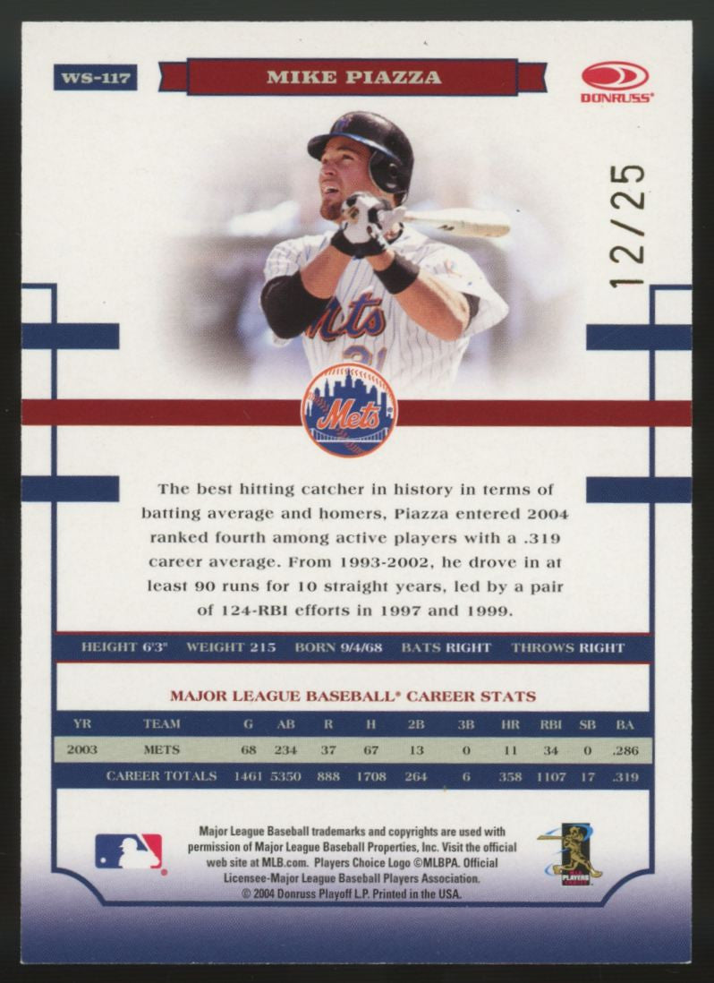 2004 Donruss World Series Mike Piazza National League /25 #WS-117