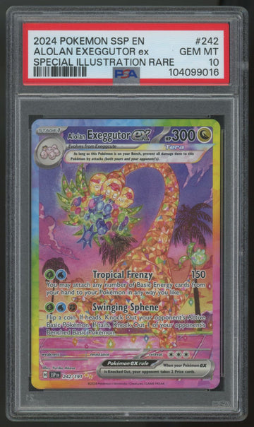 2024 Pokemon Alolan Exeggutor ex Surging Spark SIR #242 PSA 10