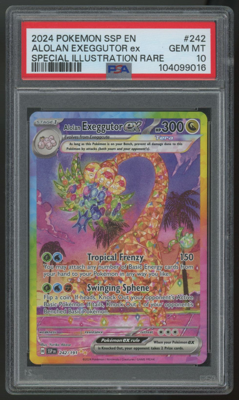 2024 Pokemon Alolan Exeggutor ex Surging Spark SIR #242 PSA 10
