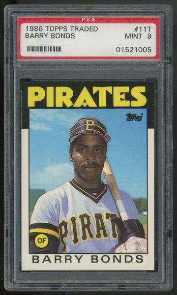 1986 Topps Traded Barry Bonds RC #11T PSA 9 *005