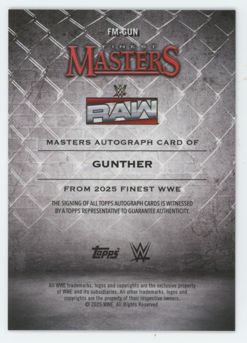 2025 Topps Finest WWE Gunther Masters Auto #FM-GUN