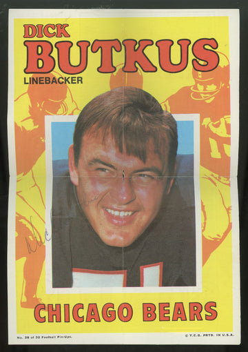 Dick Butkus Signed Autographed 1971 Topps Poster JSA