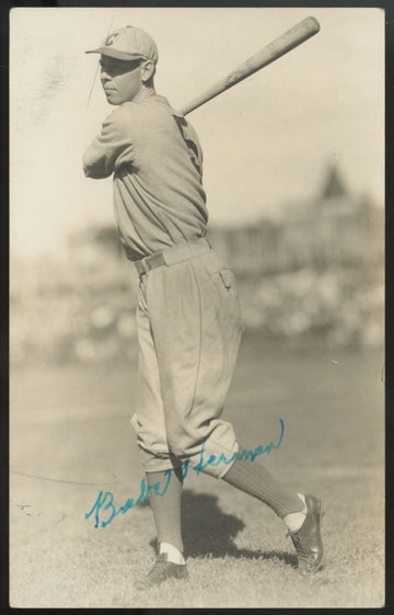 Babe Herman Signed Autographed Post Card JSA Authentic