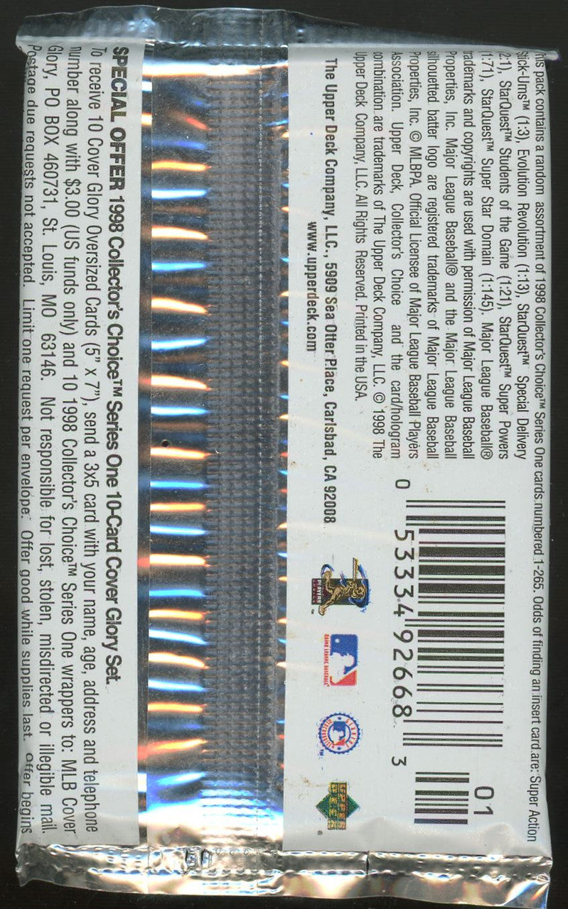 1998 Collector's Choice Series 1 Baseball Lot of 19 Sealed Packs