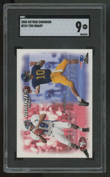 2000 SkyBox Dominion Tom Brady RC Rookie Pairs #234 SGC 9