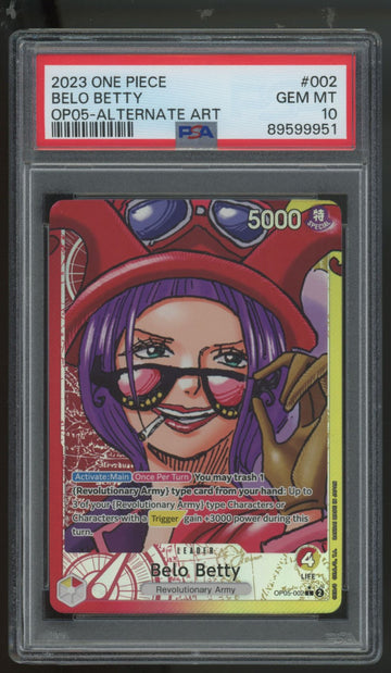 2023 One Piece Belo Betty OP05 Alternate Art #002 PSA 10