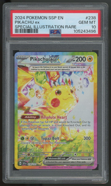 2024 Pokemon Pikachu ex Surging Sparks Special Illustration Rare #238 PSA 10 (B)