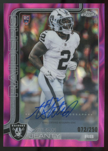 2025 Topps Chrome Ashton Jeanty RC Pink Lava Refractor Auto /250 #RA-AJ