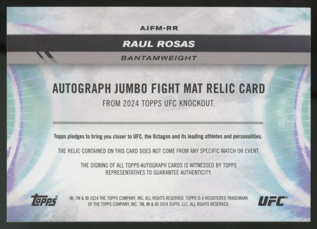2024 Topps Knockout UFC Raul Rosas Jumbo Fight Mat Patch Auto /199 #AJFM-RR