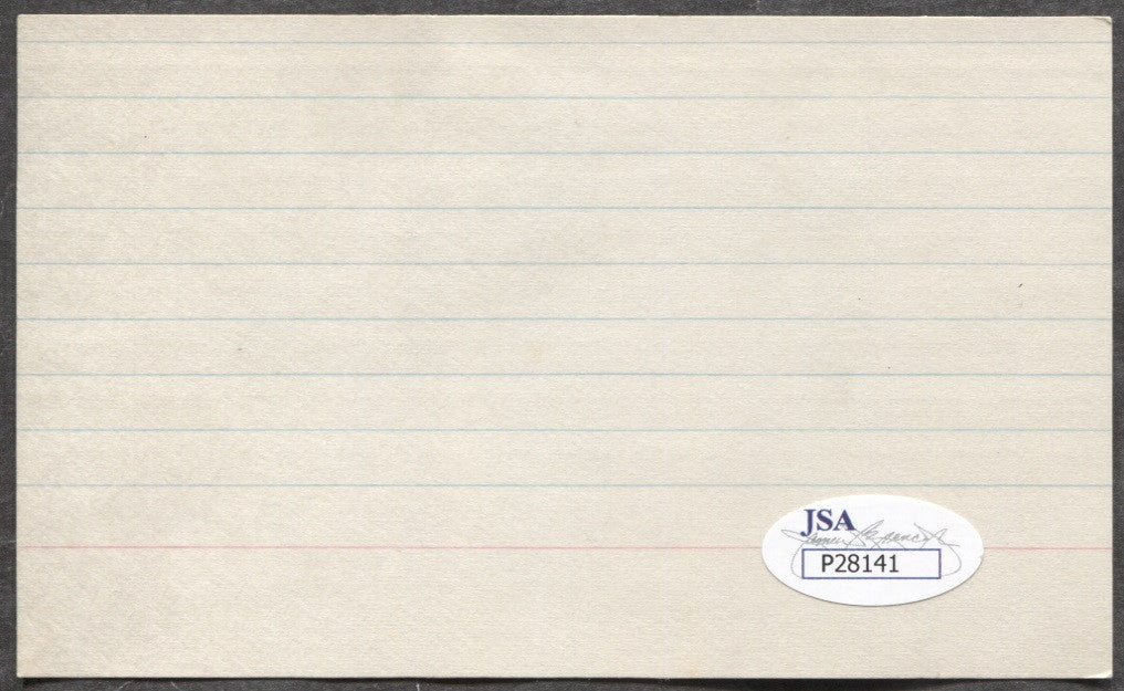 Enos Slaughter St. Louis Cardinals Autographed Index Card JSA Certified