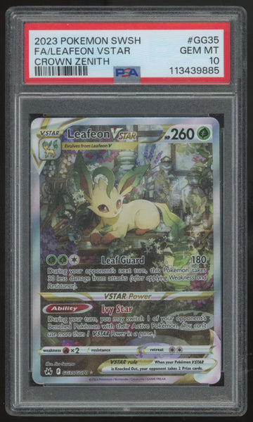 2023 Pokemon Leafeon VStar Crown Zenith Full Art #GG35 PSA 10 (B)