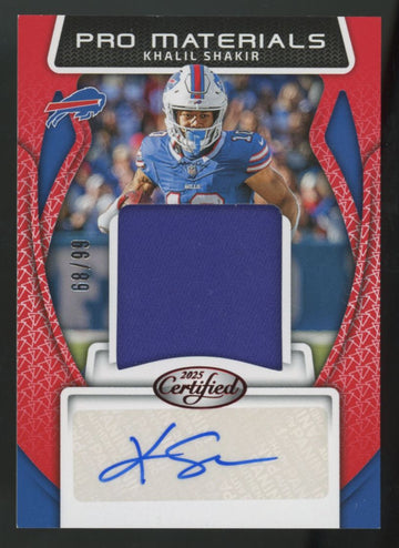2025 Panini Certified Khalil Shakir Red Pro Materials Patch Auto /99 #PMS-KSR