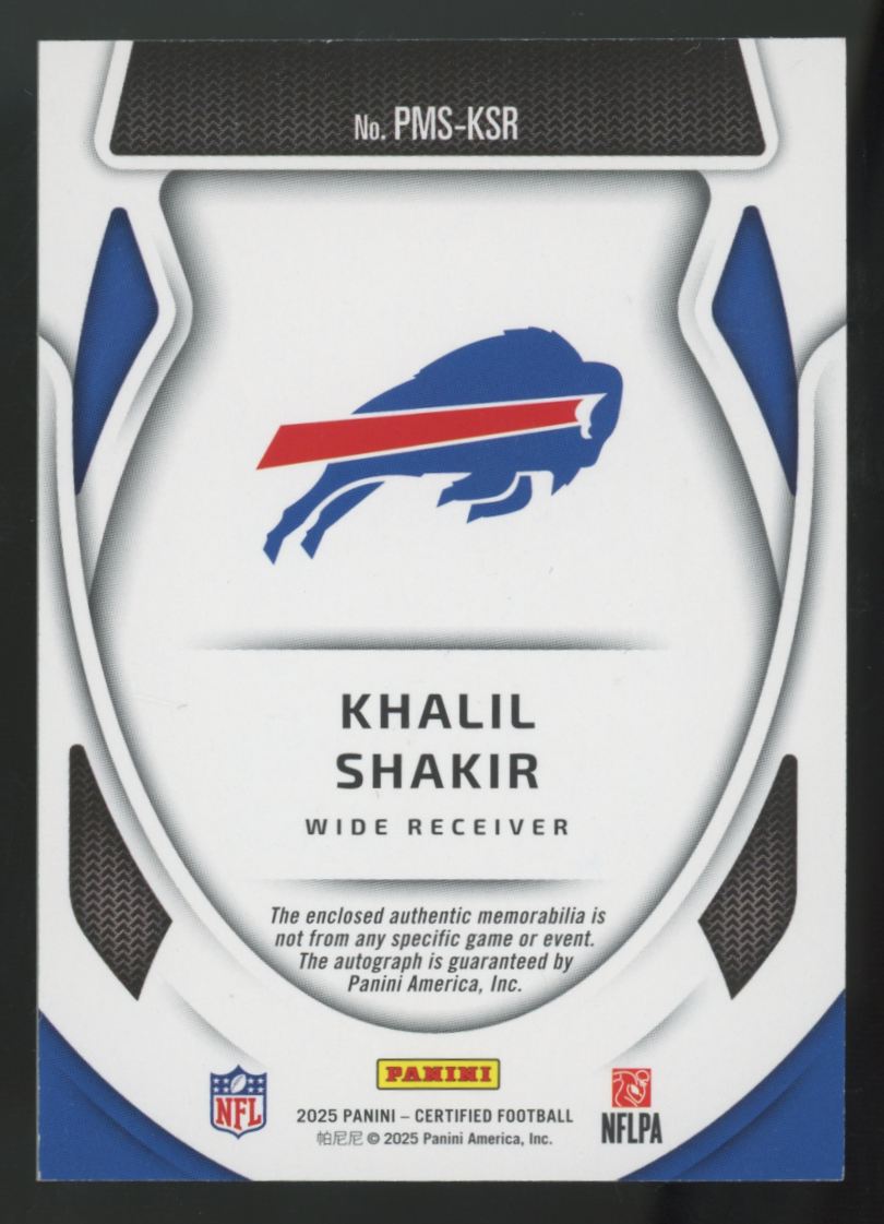 2025 Panini Certified Khalil Shakir Red Pro Materials Patch Auto /99 #PMS-KSR