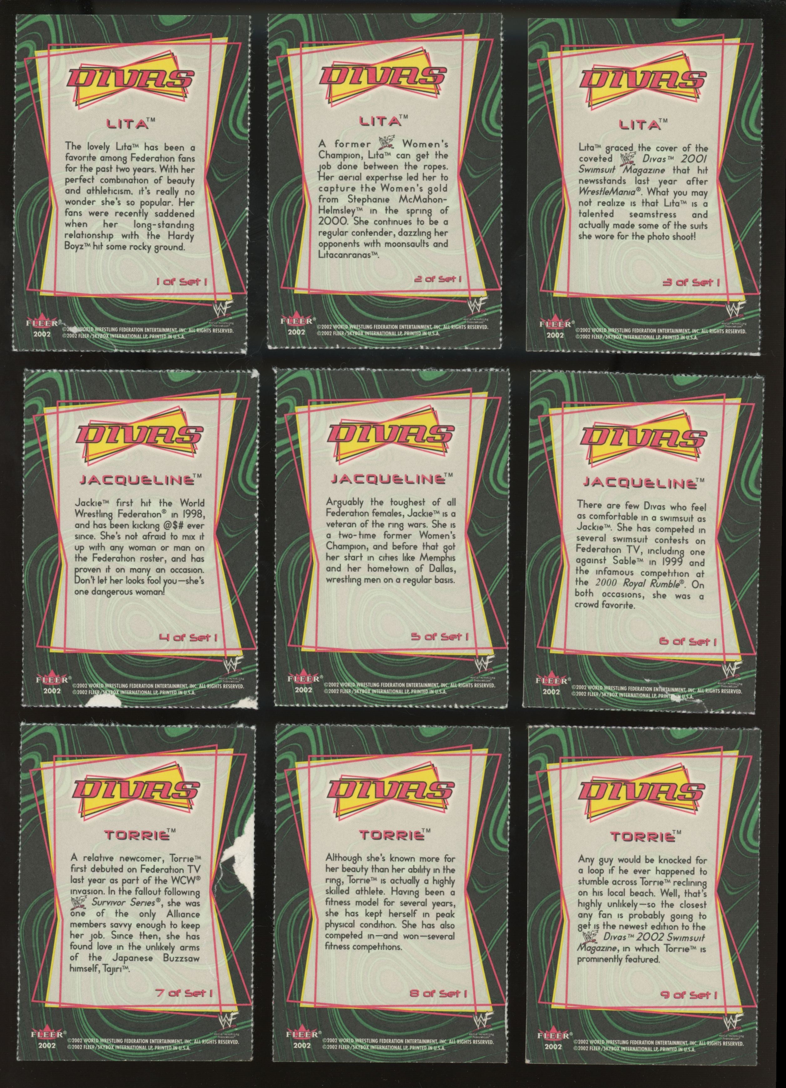 2002 Fleer WWF Divas Set 1 Complete
