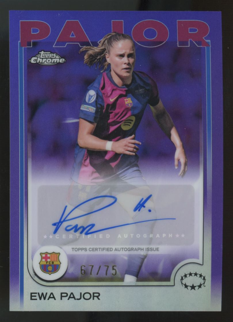 2024-25 Topps Chrome UEFA Women's Ewa Pajor Purple Auto /75 #AV-EP