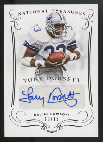 2014 National Treasures Tony Dorsett Silver Auto /15 #S-TO
