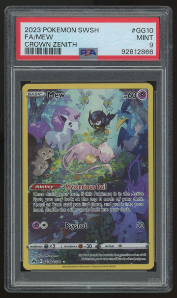 2023 Pokemon Mew Crown Zenith Full Art #GG10 PSA 9