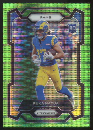 2023 Panini Prizm Puka Nacua RC Neon Green Pulsar #357