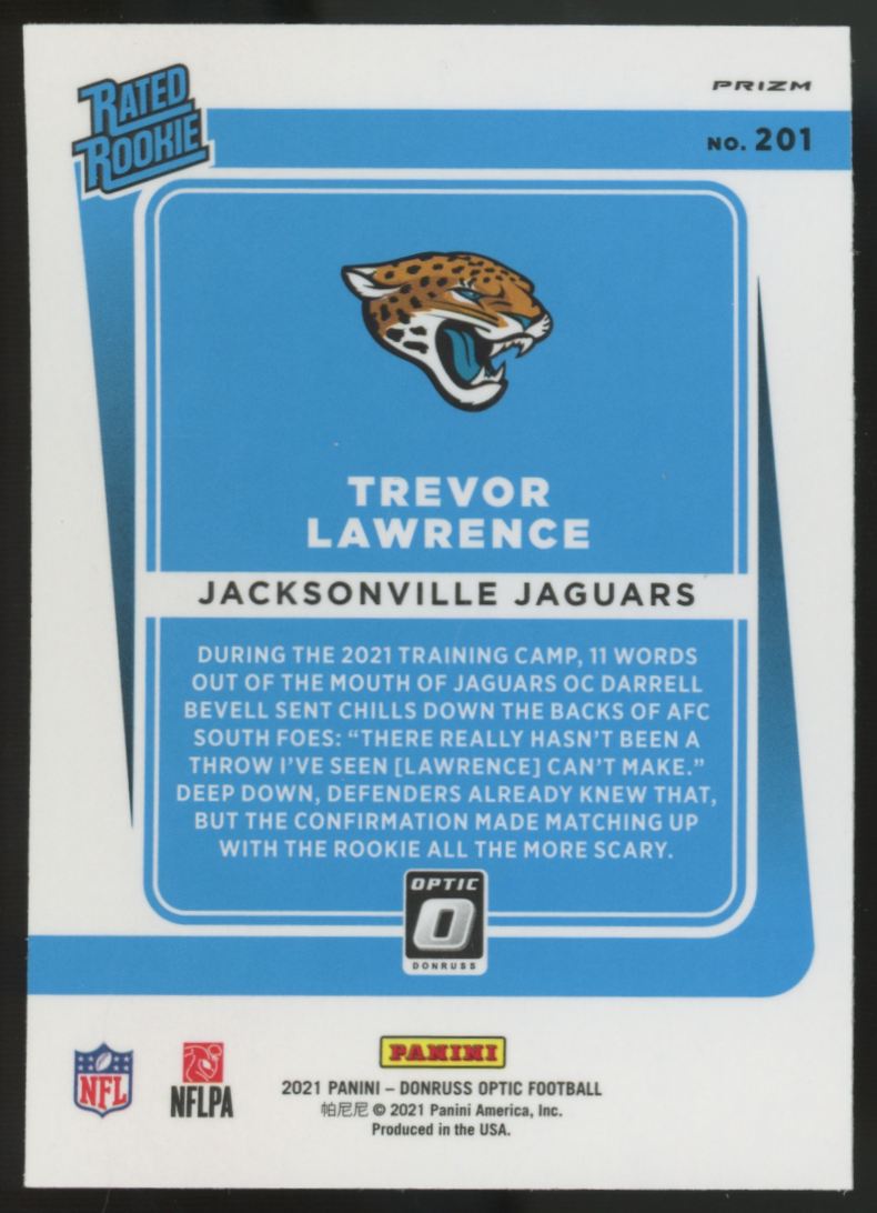 2021 Donruss Optic Trevor Lawrence RC Rated Rookie Bronze Prizm #201
