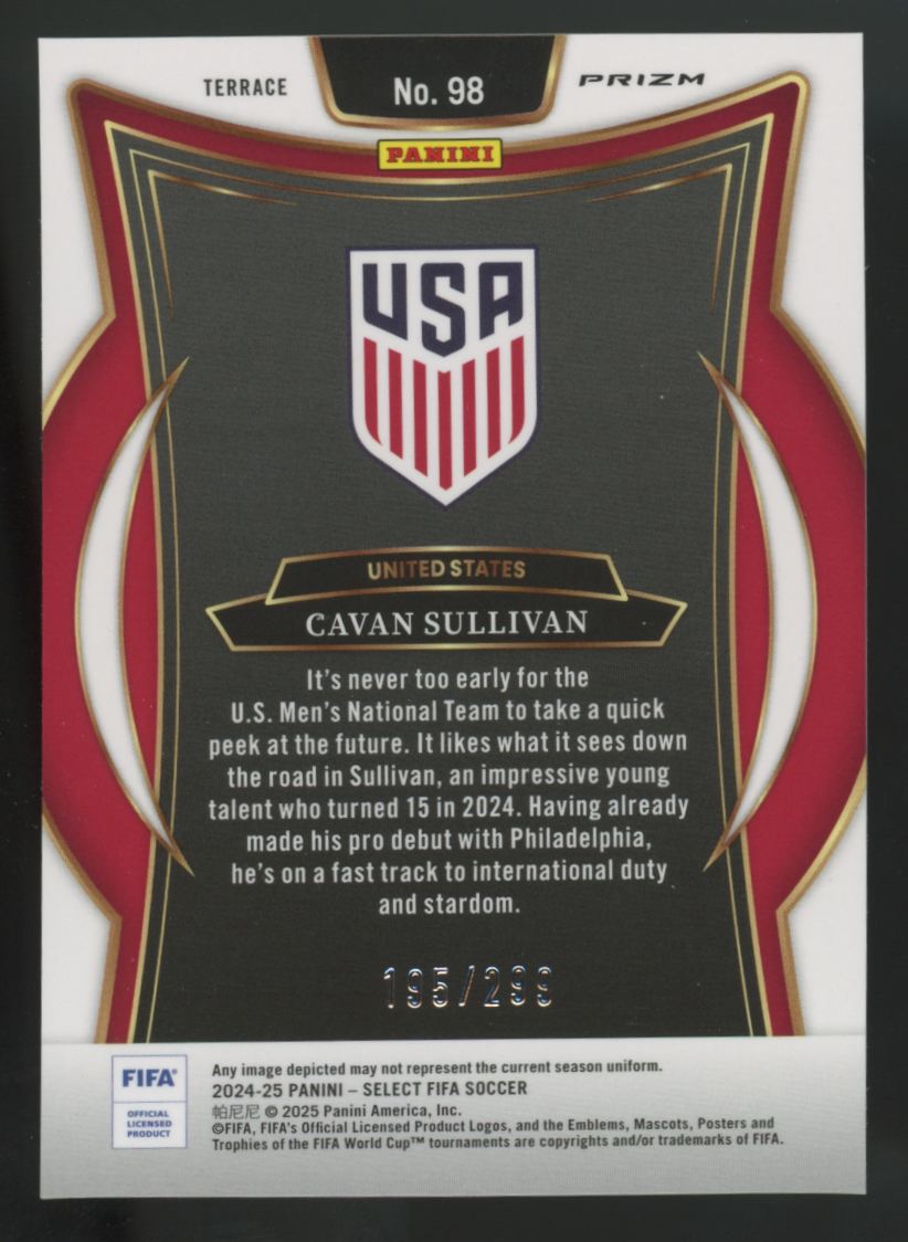 2024-25 Select FIFA Cavan Sullivan Terrace Pink Mojo /299 #98