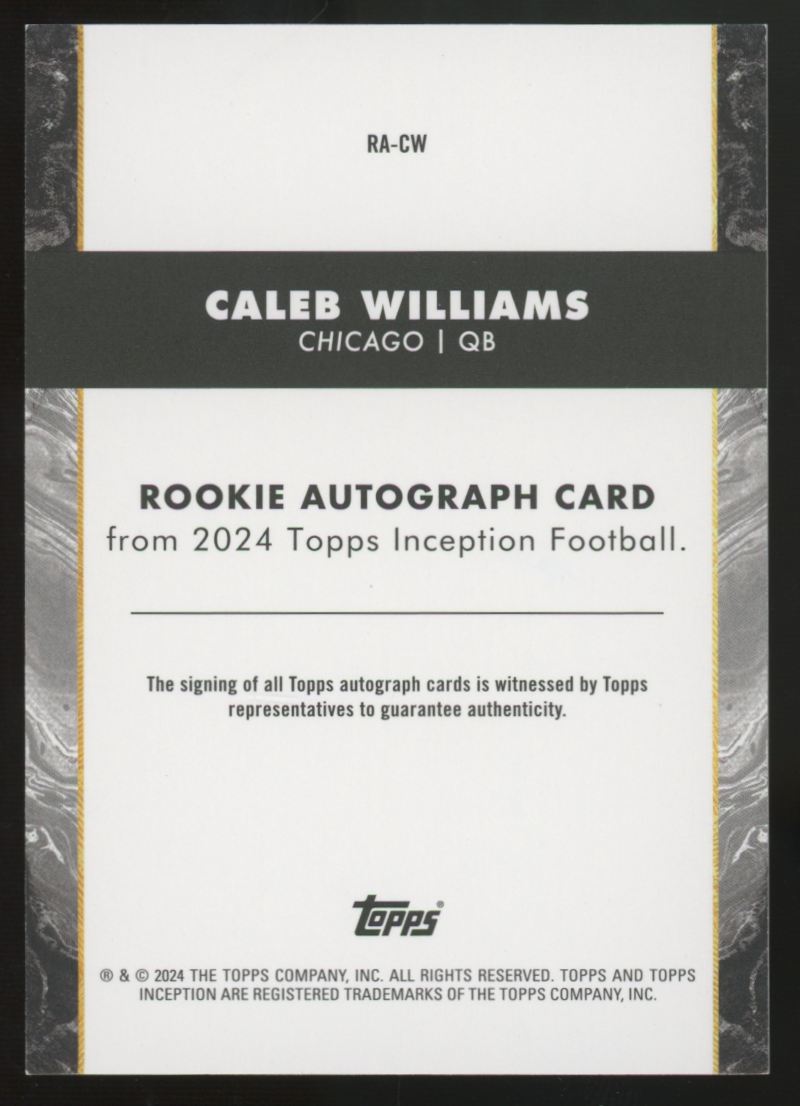 2024 Topps Inception Caleb Williams RC Red Auto /75 #RA-CW