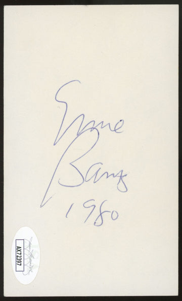 1980 Ernie Banks Signed Inscribed Autographed Index Card JSA Authentic