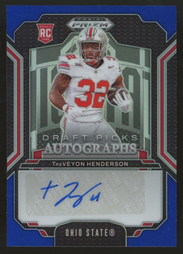 2025 Panini Prizm Draft Picks TreVeyon Henderson RC Blue Auto /249 #DPA-THN