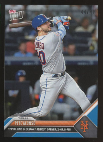 2023 Topps Now Pete Alonso Top Billing In Subway Series Opener Blue /49 #615