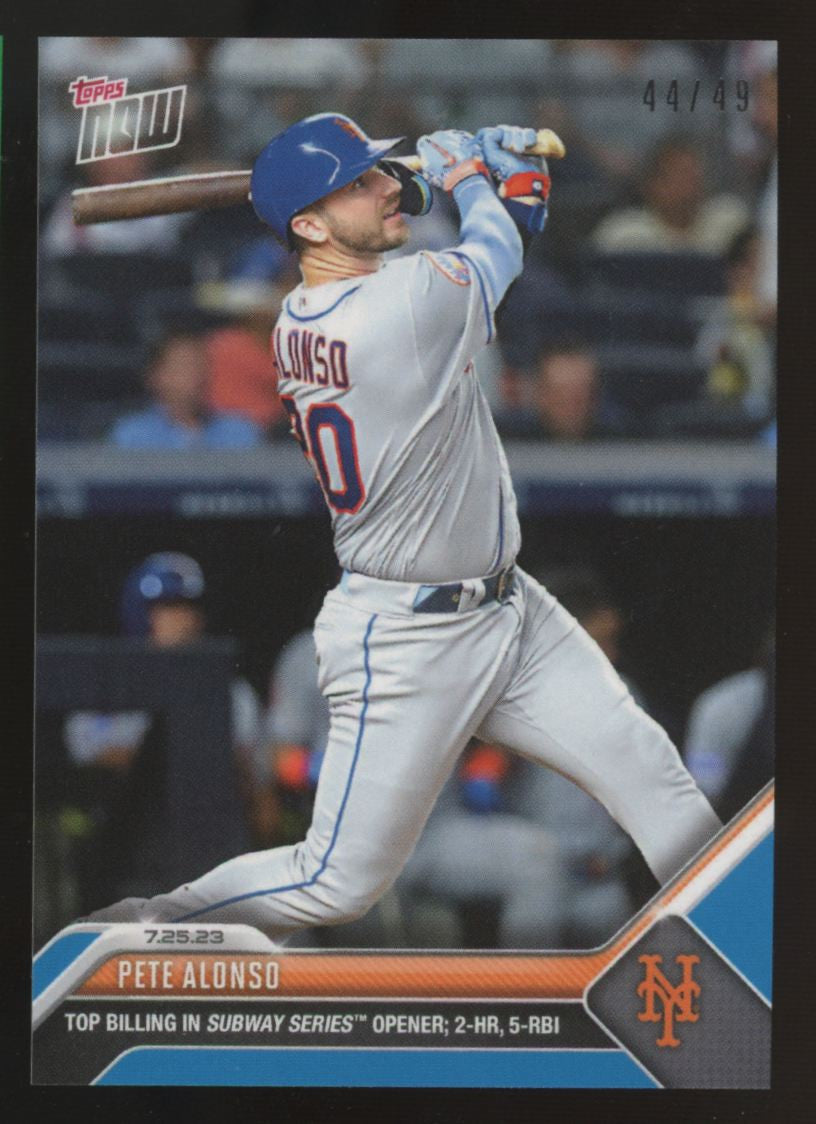 2023 Topps Now Pete Alonso Top Billing In Subway Series Opener Blue /49 #615