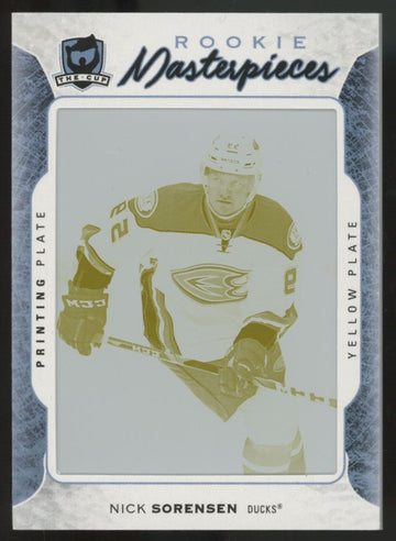 2016-17 UD The Cup Nick Sorensen RC Masterpieces Yellow Printing Plate 1/1
