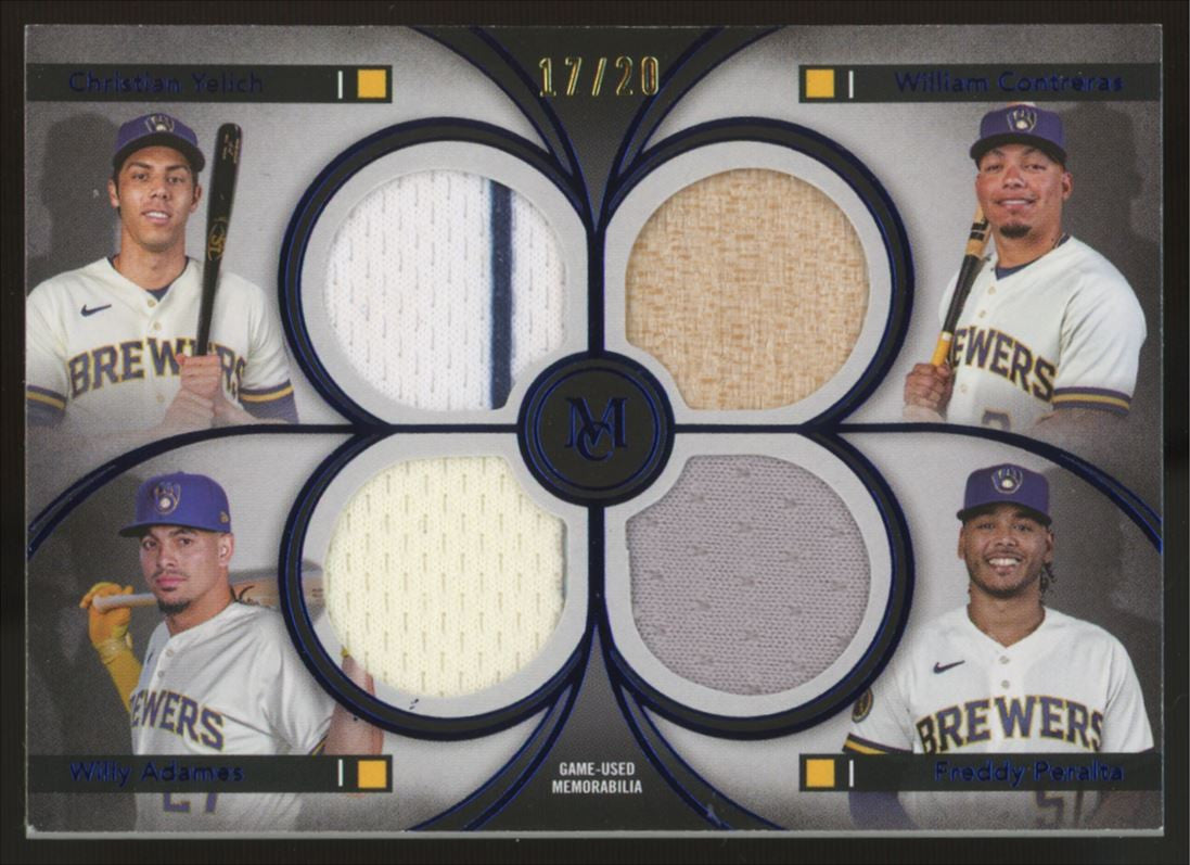 2024 Museum Collection Yelich Contreras Adames Peralta Quad Relic Blue /20