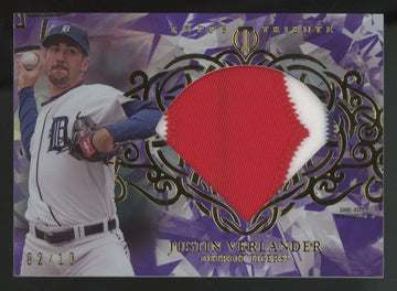 2015 Topps Tribute Justin Verlander Purple Diamond Cuts Patch /10 #DC-JV