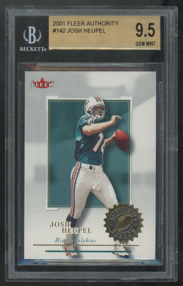 2001 Fleer Authority Josh Heupel RC #142 BGS 9.5