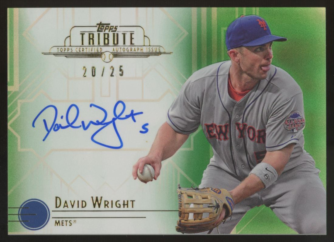 2014 Topps Tribute David Wright Green Auto /25 #TA-DW