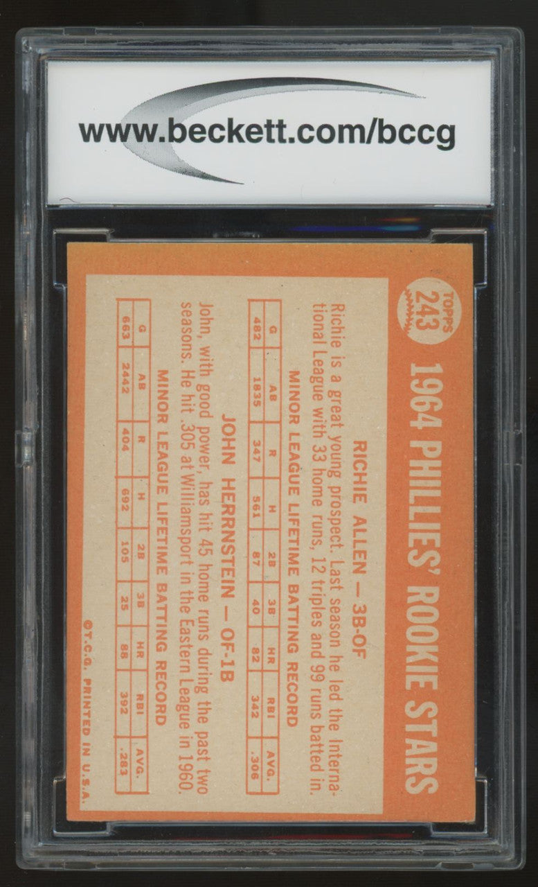 1964 Topps Richie Allen/John Herrnstein RC Rookie Stars #243 BCCG 7