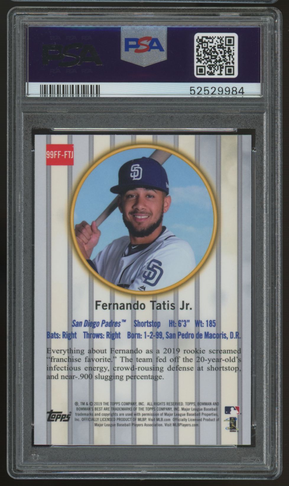 2019 Bowman's Best Fernando Tatis Jr. '99 Franchise Favs #99FF-FTJ PSA 10 *984